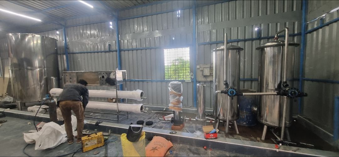 Our team installing and welding piping at site – PureFlux Engineering, Chennai