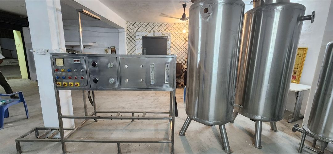 SS RO control panel with filter vessels – PureFlux Engineering, Chennai